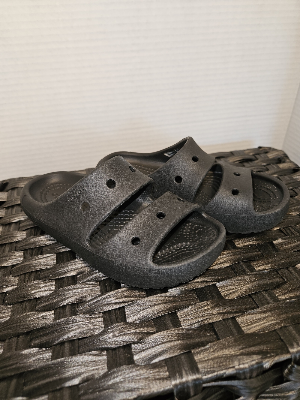 CROCS Kids Black Double Strap Slide Sandals